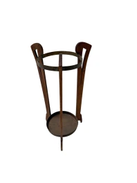 Oak and Brass Arts & Crafts Umbrella Stand, 1900s
